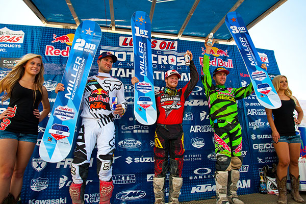 450 Class podium Utah: Dungey, Canard, Tomac. (Photo: Matt Rice)