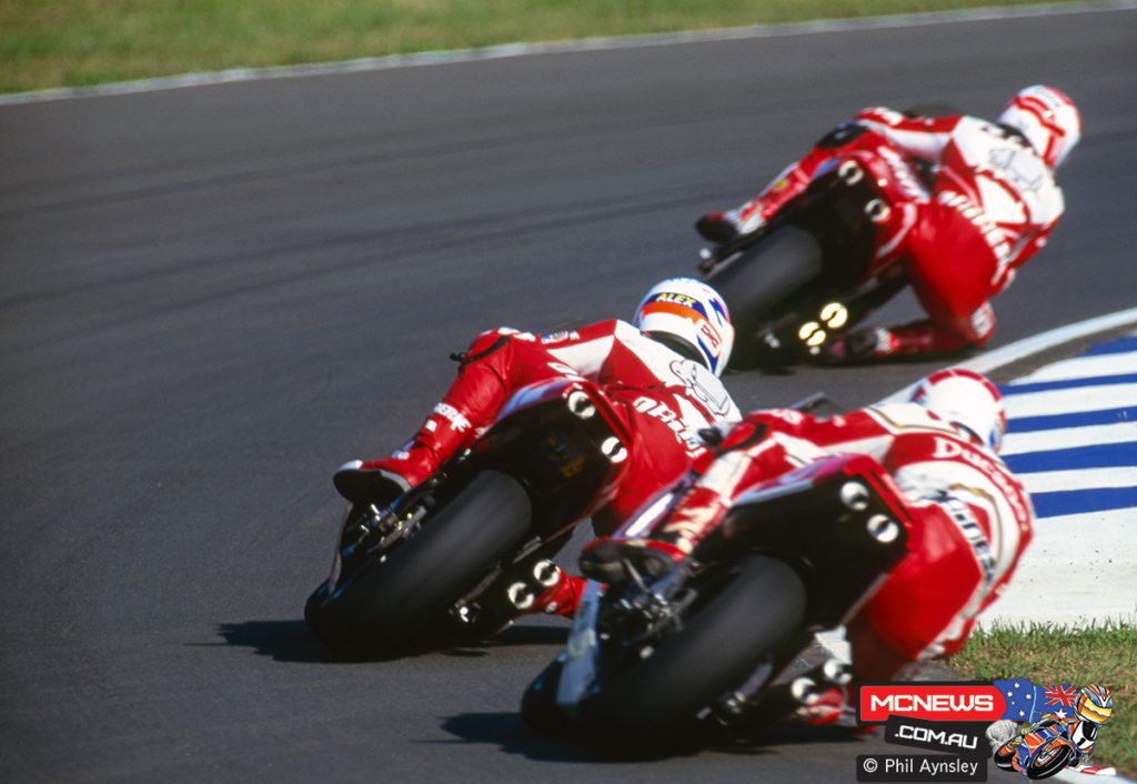 Juan Garriga / Yamaha YZR500, Alex Crivillé / Honda NSR500, Eddie Lawson / Cagiva C592
