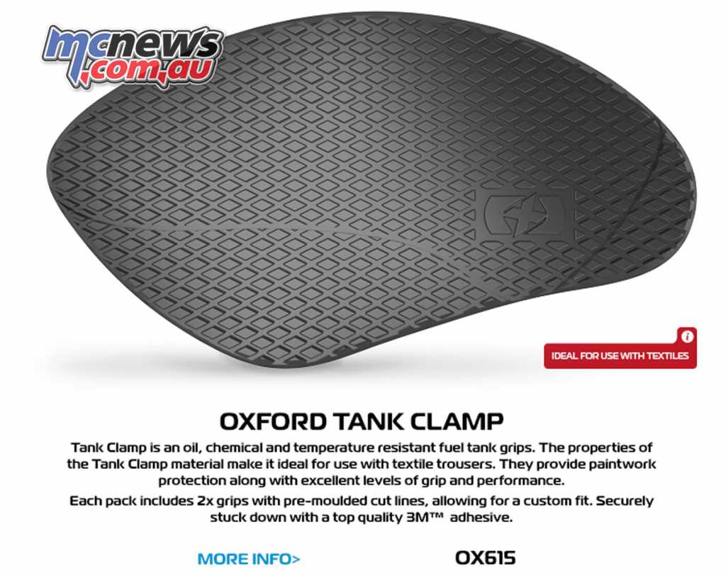 The Oxford Tank Clamps are designed for use with textile gear, with a less course grip area