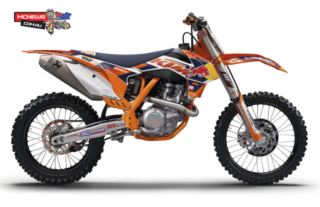 Comes with everything but a serviette to mop up the drool... KTM Dealers are currently taking orders for this homologation special, the 450SX-F Factory Edition, as ridden by Ryan Dungey and Ken Roczen. They are expected to go fast, so get your order in.