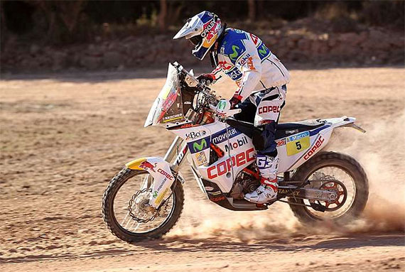 Lopez: “The second stage was very good. The first part was very fast and it was very nice to get into the dunes. Today second place is good and the bike was good, very good, in the sand.” 