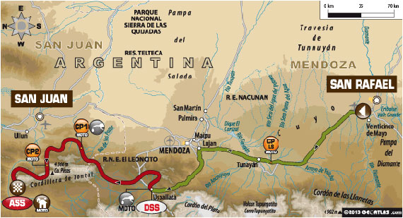 Dakar 2014 Stage Three Map