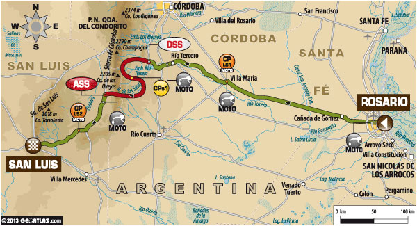 Dakar 2014 Stage One Map