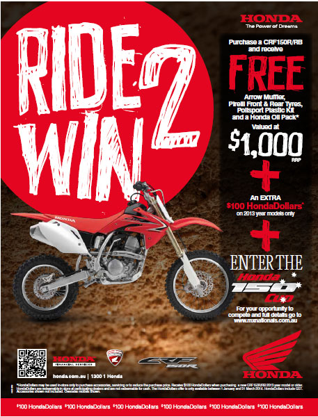 RIDE TO WIN ON HONDA’S CRF150R/RB IN THE NEW HONDA 150 CUP