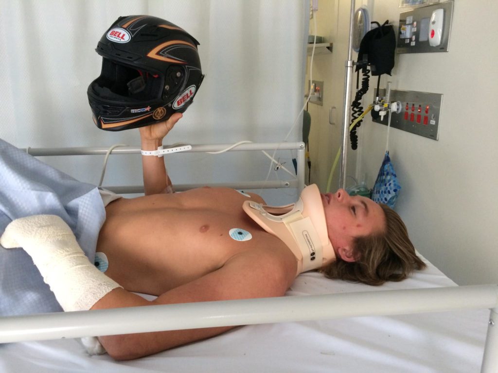 Hook in hospital shortly after his huge crash at Phillip Island