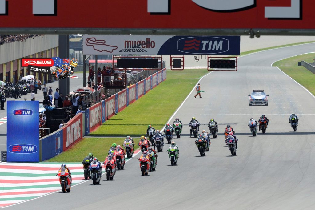 Start of the 2013 Italian Grand Prix at Mugello