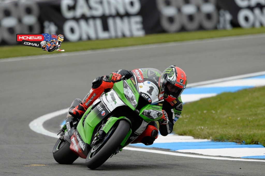 Tom Sykes (Kawasaki Racing Team) posted a series of 1.27 laps to round out the opening day on top at an overcast Donington Park. The reigning Champion was within half a second of his own outright circuit record and he takes an advantage of almost a quarter of a second into tomorrow.