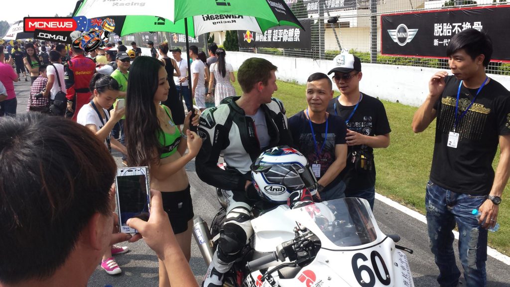 The A1 motorcycles BCperformance Asia team rider Ben Burke claimed two hard fought wins in the headlining  Chinese Superbike Class and Patrick Li backed up his first round success with two 5th place finishes in the Superstock  600 class. 