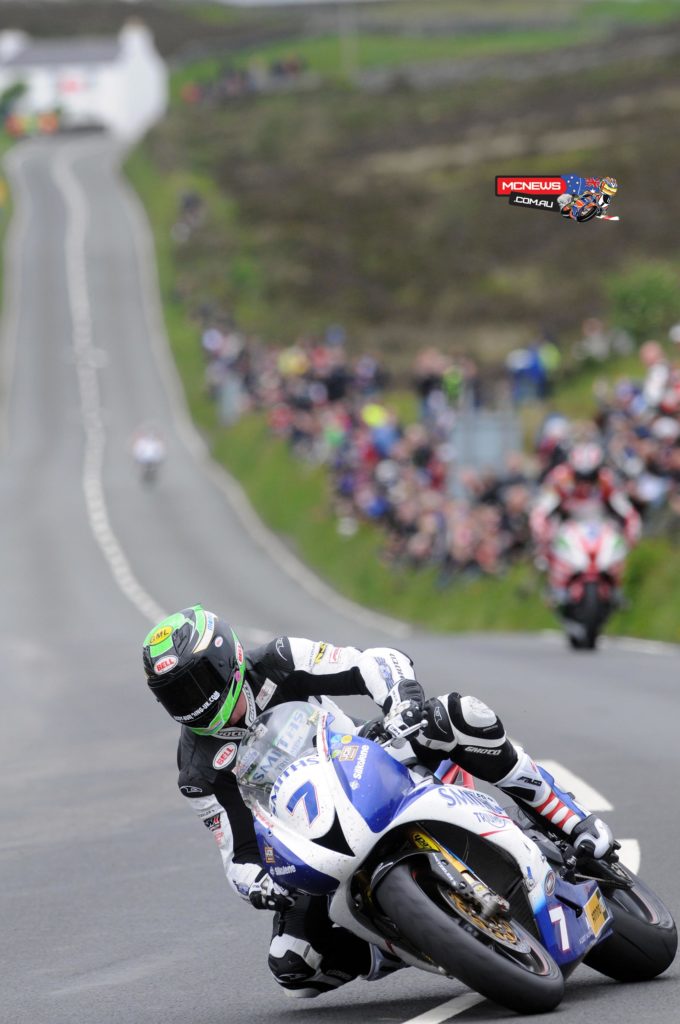 Gary Johnson took his second TT race win after coming home just 1.5s clear of Bruce Anstey in a thrilling opening Monster Energy Supersport race.