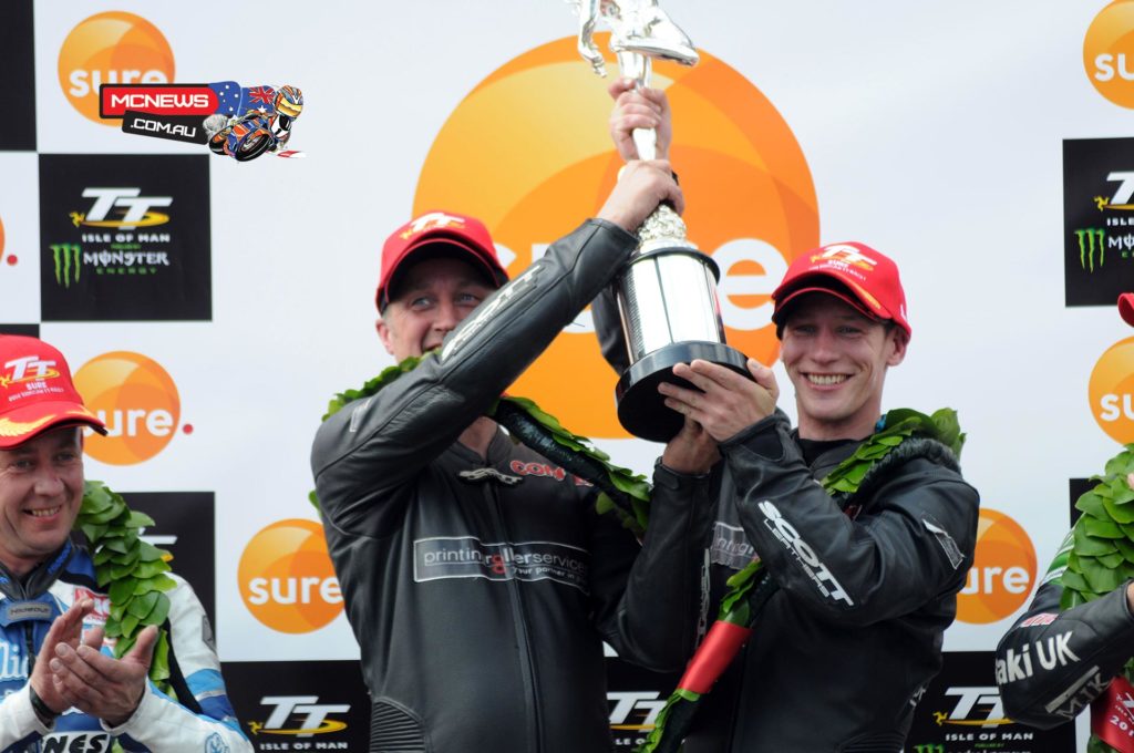 After six previous podium positions and over 20 years since his debut, Conrad Harrison, partnered by Mike Aylott, took his maiden Isle of Man TT victory on Saturday after coming through from an opening lap fourth to win a dramatic opening Sure Sidecar race.