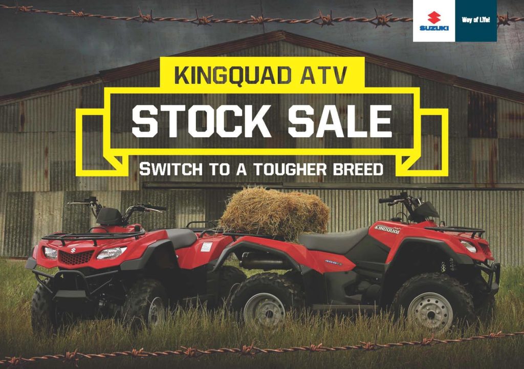 With factory bonuses on every model until June 30, your local Suzuki dealer has the stock and is ready to deal on the legendary range of Suzuki farm ATVs.