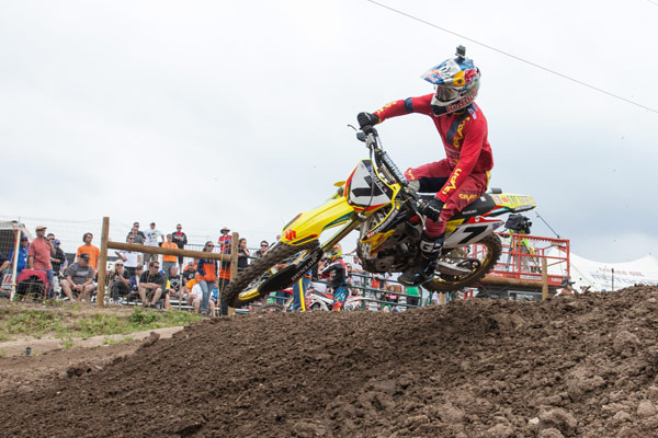 Stewart became the fourth rider to win a moto in the 450 Class this season. (Photo: George Crosland)
