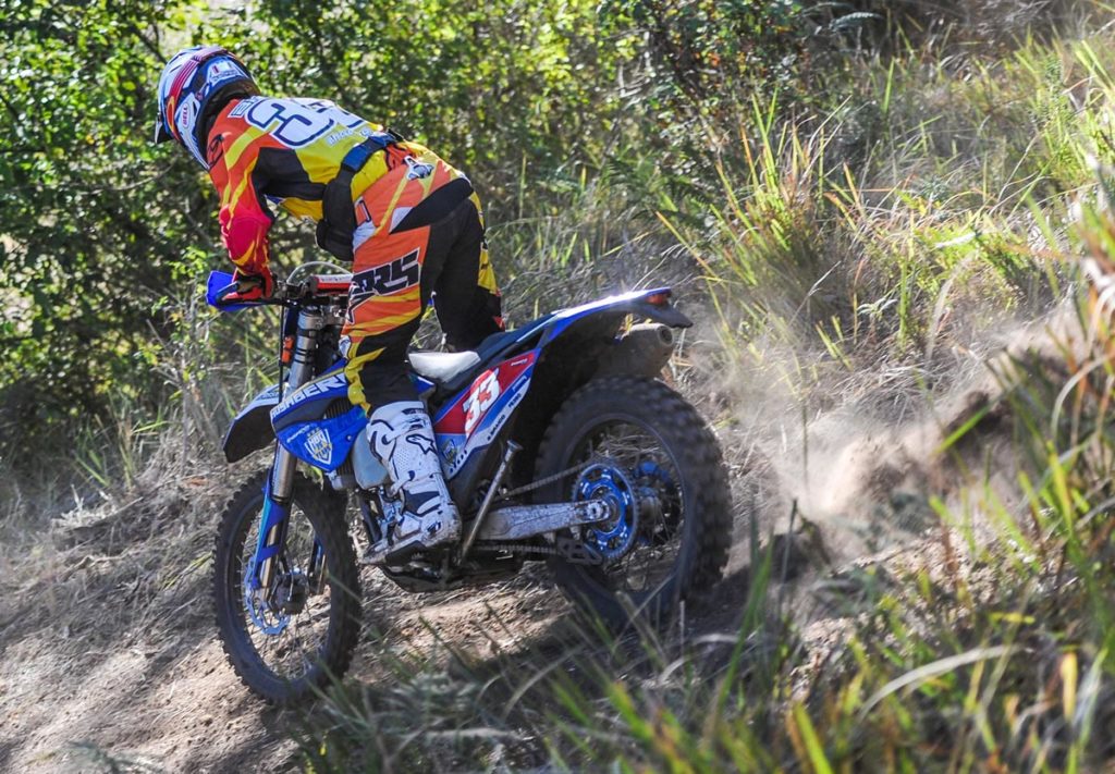 GEOFF BRAICO – FE450. “It was an alright weekend for me, I was pretty much in salvage mode after tearing the MCL last weekend – It wasn’t a bad tear but it’s hard to put that aside and ride 100%, so I’m just stoked to be in the top ten outright. I want to be there but I was surprised yesterday to get ninth and today to just miss out by a second or two. As far as the class goes all the boys are going super fast - that’s why it’s the premier class I guess, but it was a little bit of a flat weekend for me trying not to damage the knee any further. I rode the 450 here to test whether I wanted to ride it or the 350 in the four-day. I like how the 450 tracks, but I like how the 350 turns... I’d race the 350 over the 450 in cross country, but in the grass track stuff the 450 is the bike. That’s the beauty of riding the ‘bergs I guess, they’ve got two great bikes in E2. Thanks to Drew and all my sponsors for helping me out!”