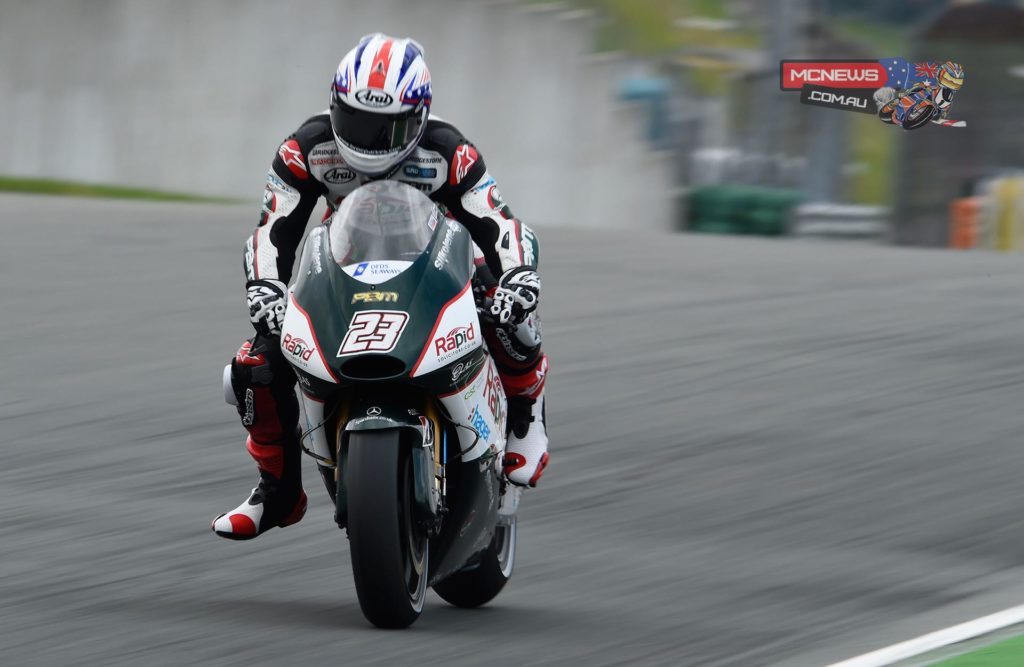 Broc Parkes: "It's been a hard weekend learning another difficult track and a big crash on Saturday whereby I lost my number one bike didn't help. The start of the race was a gamble but I chose slicks which was the best choice but in the race we had a problem with the transponder. It caused problems with the bike on the track so all the electronics were playing up and being very inconsistent meaning I had no flow. I knew there was something not right but continued to push to the end of the race to take more track knowledge for the future."