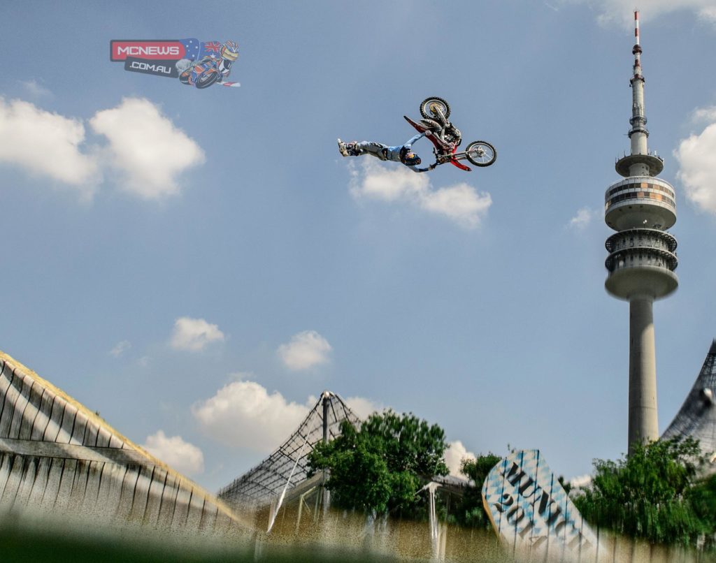 Josh Sheehan double-backflipped his way to a spectacular victory at the Red Bull X-Fighters stop in Munich, a mid-summer fairytale on the first floating FMX track ever that threw the championship battle into a heated two-way contest ahead of the season finale in South Africa.