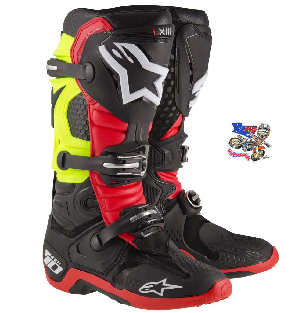 Alpinestars Tech 10 Limited Edition - Black/Red/Fluro Yellow - S2010014136.. sizes US 8-13. - RRP $679.95