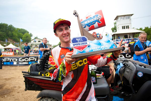 The first of what should be many first-place trophies in Tomac's 450MX career. (Photo: Matt Rice)