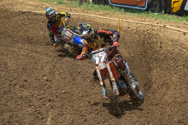 Anderson's (17) first career moto win put him in control in the pursuit for the overall. (Photo: George Crosland)