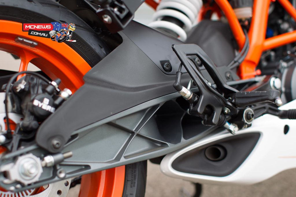 KTM RC390 sports an innovative exhaust layout