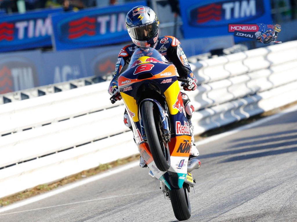 In the Moto3™ QP at the Gran Premio TIM di San Marino e della Riviera di Rimini on Saturday afternoon Jack Miller took pole, with Niklas Ajo and Alex Rins set to join him on the front row.