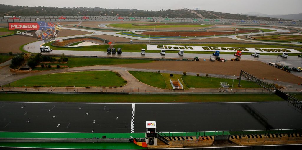 After a busy day on Monday which saw 27 riders on track in Valencia, Tuesday’s test sessions were heavily affect by rain, with Danilo Petrucci going fastest of the 11 men who decided to lap on the wet track.