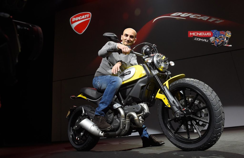 Following the launch of the Ducati Scrambler last month at Intermot, this new Ducati brand and its four innovative, high-appeal versions provided the perfect curtain-raiser at the Elfo Puccini Theatre in Milan, the venue for the Ducati 2015 World Première of the new 2015 models.