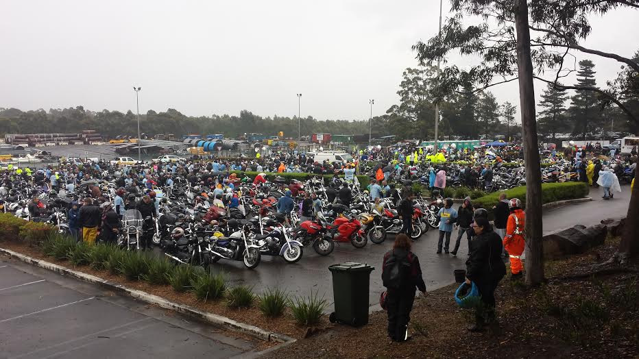 Just some of the 1300 bikes to line up for the start of the i98FM Camp Quality Convoy at Westcliffe Colliery.