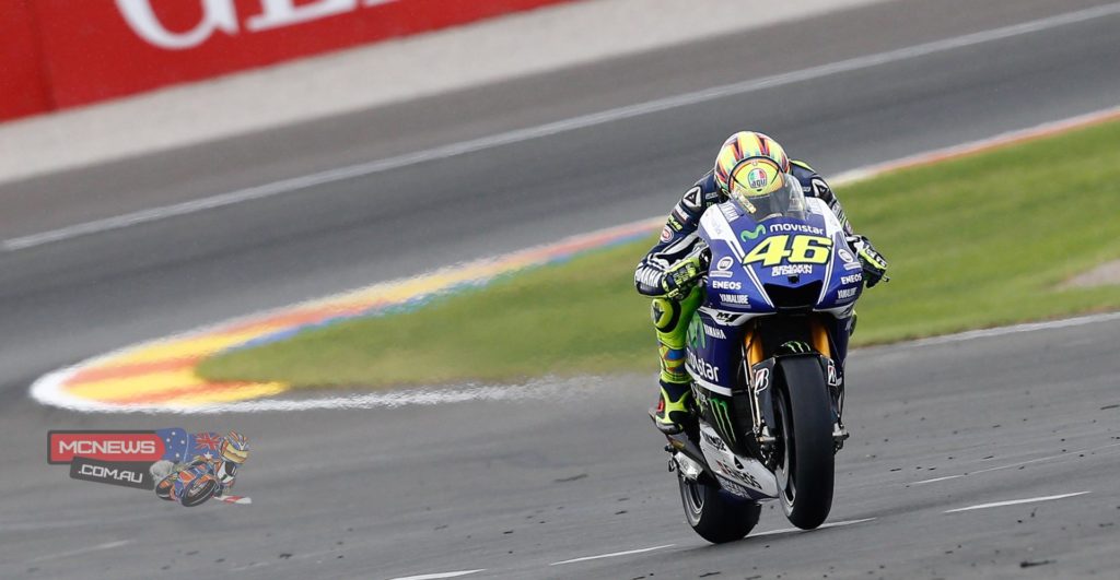 Valentino Rossi - 2nd / +3.516 / 30 laps - “I’m happy, because I finished this very positive season for me and my team with a great race and a good result here in Valencia. For me it’s a great achievement to take the pole position and to finish in second place, especially because this race was very difficult and the conditions were very dangerous. I tried to stay concentrated and not to make a mistake. It’s a bit of a shame that I started to suffer a little bit on the right side of the tyre, because I wasn’t so far from Marc, but it still has been a good season. We got second in the championship, a lot of podiums and two victories. Now, we have to work to be even better next year. My bad luck is called Marc Marquez, because without him I can win the championship and a lot of races. He did a fantastic job and won a lot of races. It’s a great pleasure to fight with him, but we are not so far and we never give up and try to come closer. Especially on Tuesday, but also tomorrow we will start working for next season. I am very close to 300 points, but Marquez won a lot more races than me, so me and my team need to improve the Yamaha to try and stay closer during the whole season. The test is important because we have a lot of new stuff to test for next year, so it will be interesting.”