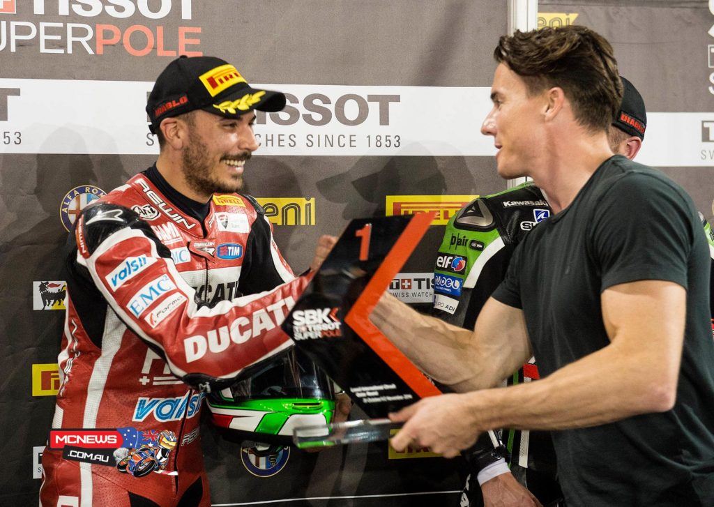  The top 3 riders were awarded with their Tissot-Superpole trophies by two time World Superbike Champion James Toseland.