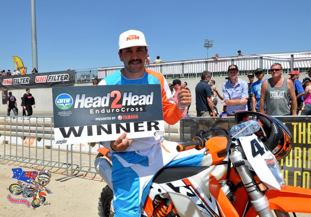 The very first Enduro Head 2 Head has been run and won at the Melbourne Moto Expo and to everyone’s surprise former Pro motocrosser Tye Simmonds won Saturday’s final