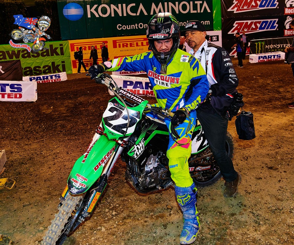 Chad was then sensationally black flagged by the AMA and FIM officials and eliminated from the main event. No points, no prize money….nothing!