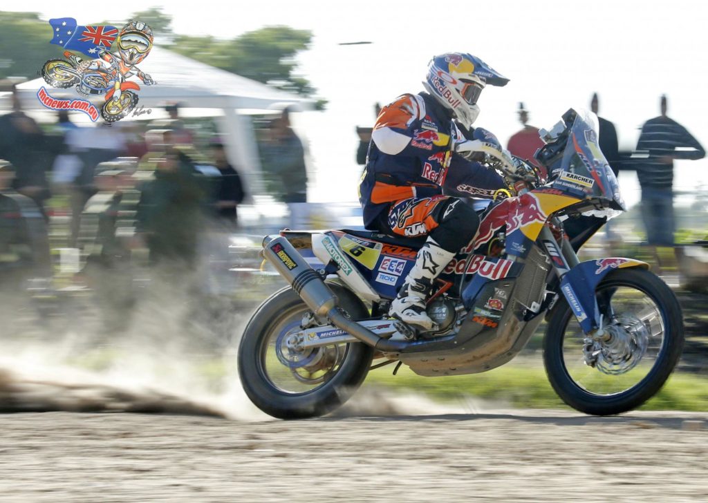 Despite a streak of bad luck during his first two Dakar starts with Honda, Sam Sunderland showed glimpses of his speed when he took the second stage of the 2014 edition. He made good on this promise during today's opening stage from Buenos Aires to Villa Carlos Paz, in which he took his second stage win in the biggest rally on Earth.