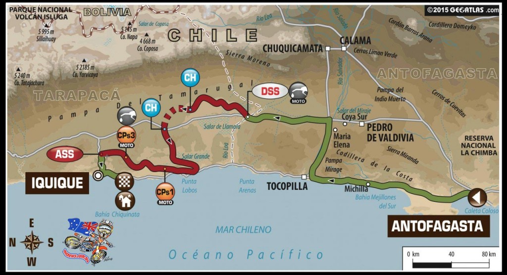 Tomorrow - Dakar 2015 - Stage 6 - Friday, 9th January - Antofagasta (CHI) – Iquique (CHI) - Liaison: 369 km - Special stage: 319 km