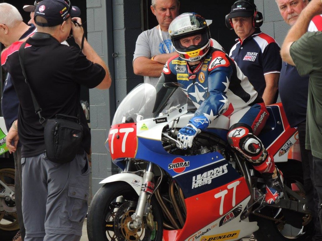 John McGuinness exiting the pit box