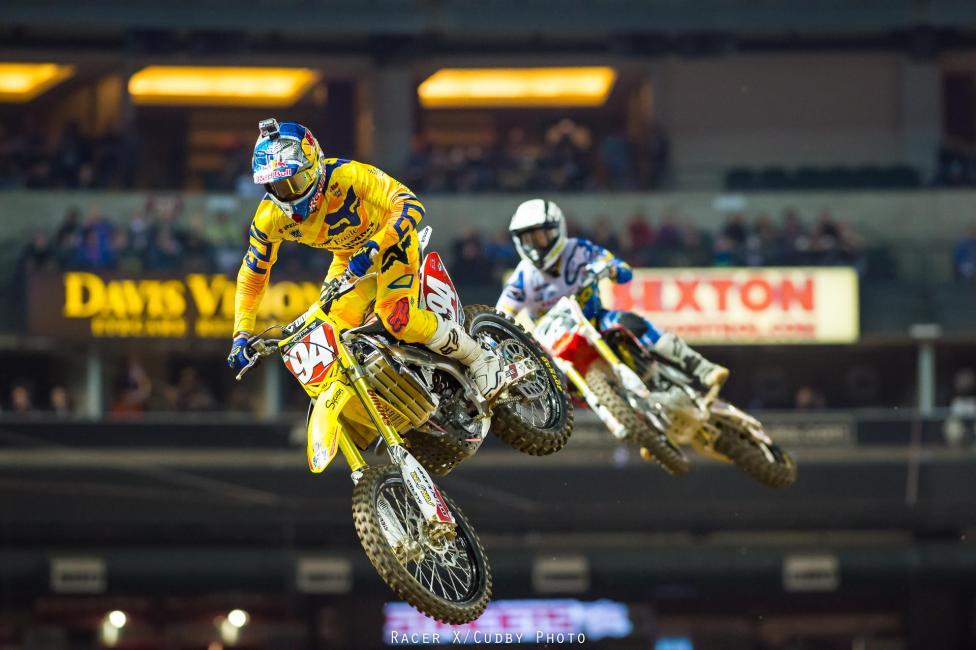 Ken Roczen and Eli Tomac went wheel to wheel at Phoenix with Tomac emerging victorious