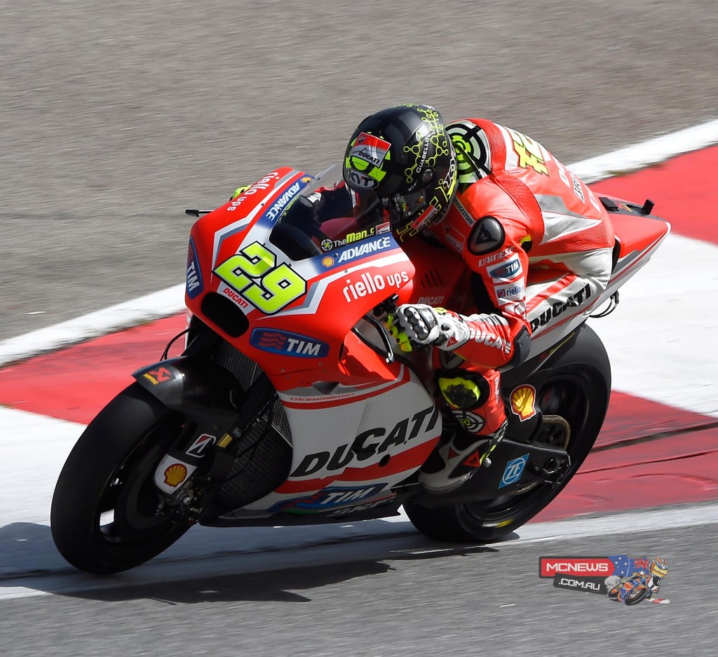 Andrea Iannone (Ducati Team #29) – 2’00”391 (5th) - “I am quite happy with the way the test went today and in the end we managed to improve a lot our performance from yesterday. In addition, I managed to find more feeling with the bike in turn-in, and now under braking I feel a lot safer and I can push harder. Some of the components of the GP14.3 have for sure helped us in this and it’s a very important aspect in view of the race. Tomorrow is the third and final day of testing and we can do some more modifications, because I want to improve even more.”