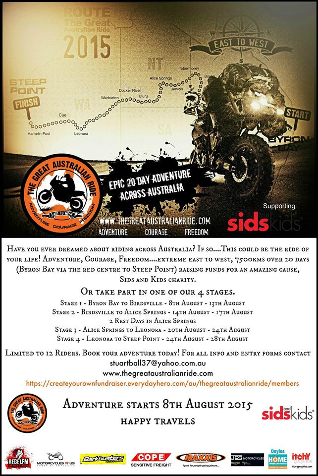 The Great Australian Ride wants YOU to come and join in the fun.