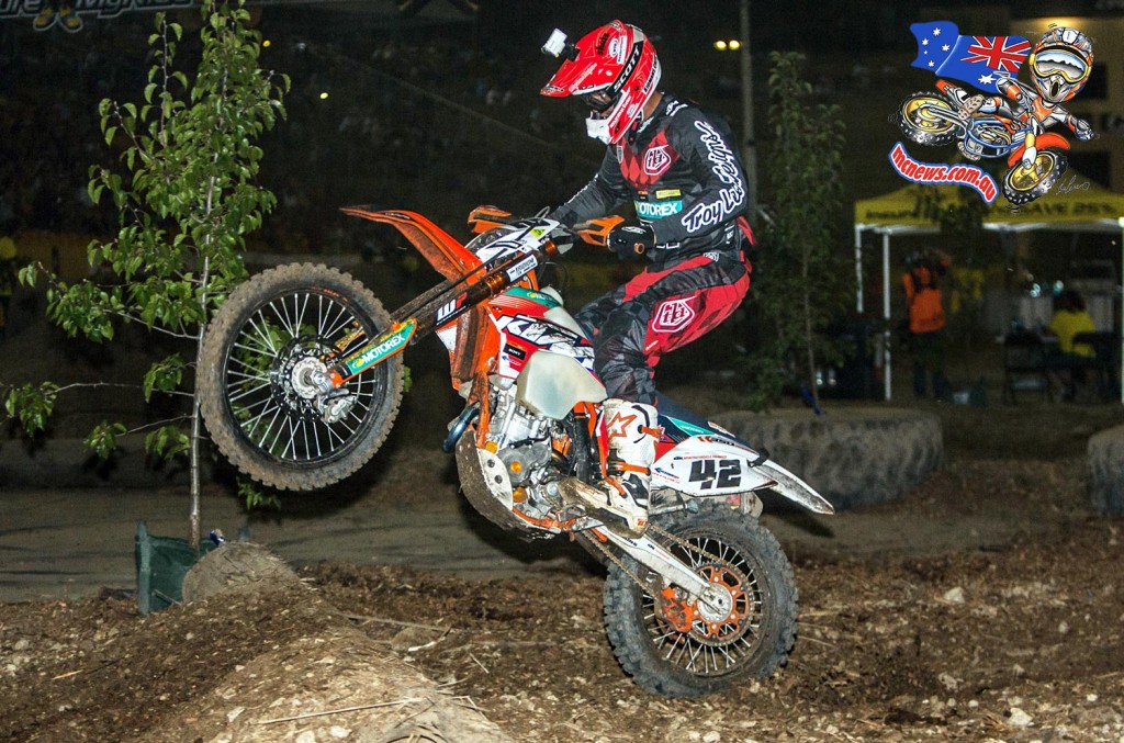 Tye Simmonds took his first podium finish of the enduro-cross nationals in Sydney with second