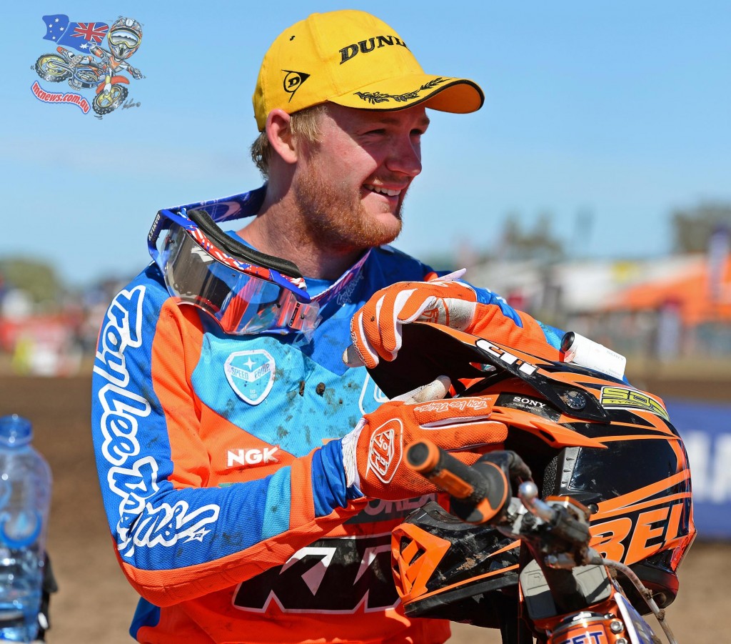 Kirk Gibbs all smiles after dominating the 2015 MX Nationals season opener at Horsham