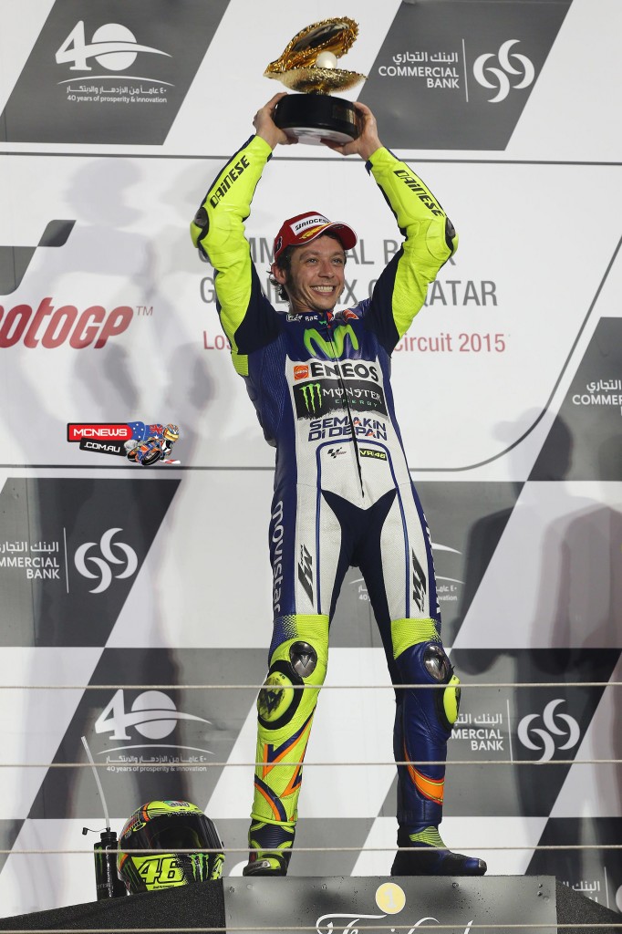 Valentino Rossi victorious at Qatar 2015 MotoGP season opener