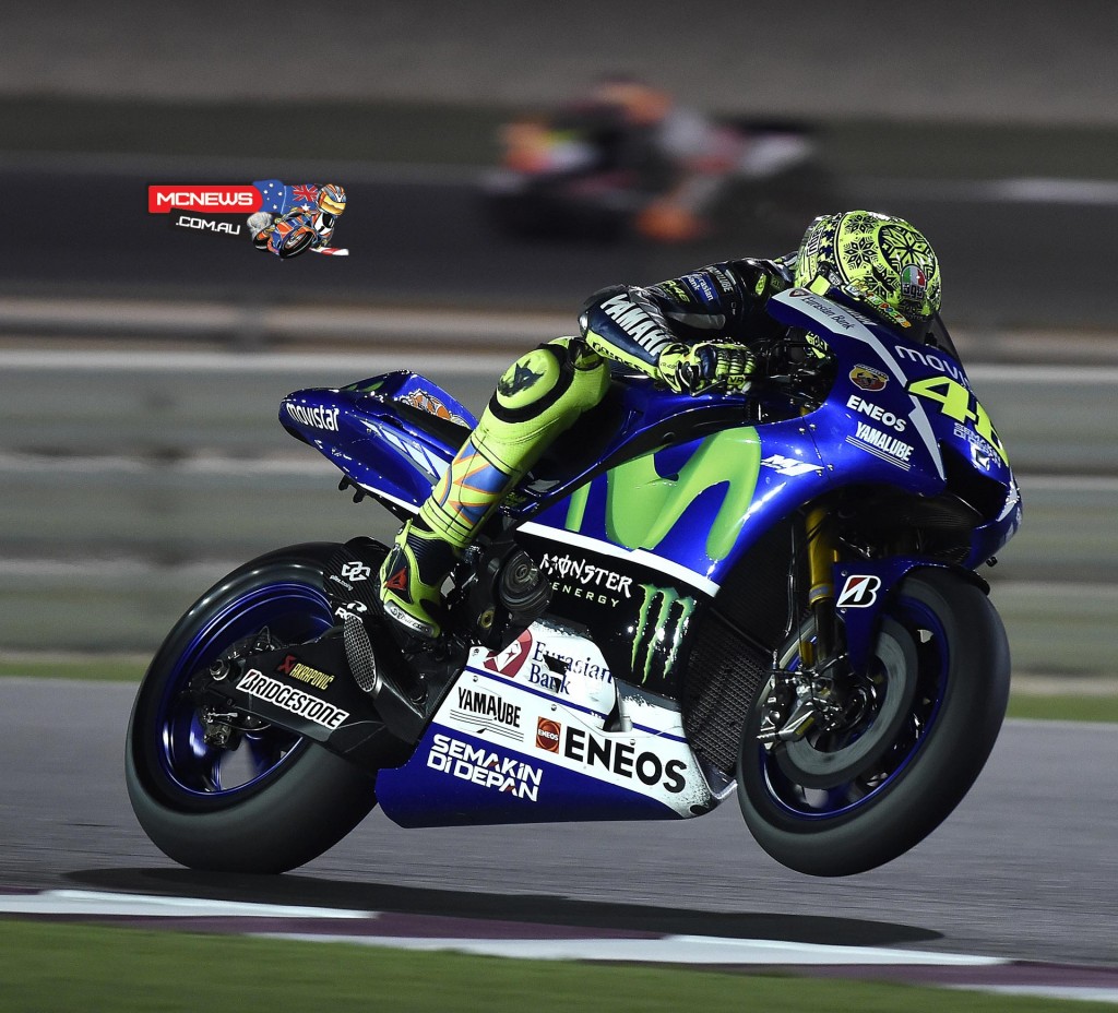 Valentino Rossi - 8th / 1'55.938 / 48 laps - “At the end today it was not so bad. I had a quite good pace, we worked a little bit on the bike and we improved the setting. Unfortunately I had a crash at the beginning of the session. Fortunately I was not injured, but I did have one less tyre so I had to work the whole day with two sets and I was not able to do the time attack at the end. The feeling is quite good for the first day, the lap times are not so bad and it looks like this year’s battle will be very hard because all the bikes and the riders are very strong. Tomorrow we have to continue to work on the bike. We don’t have a lot of new things, but we’ll work on the balance and the setting and will try to improve the lap time.”