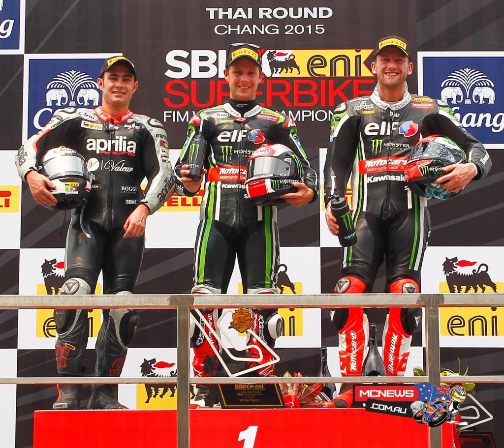 World Superbike 2015 - Round Two - Thailand - Race One Podium