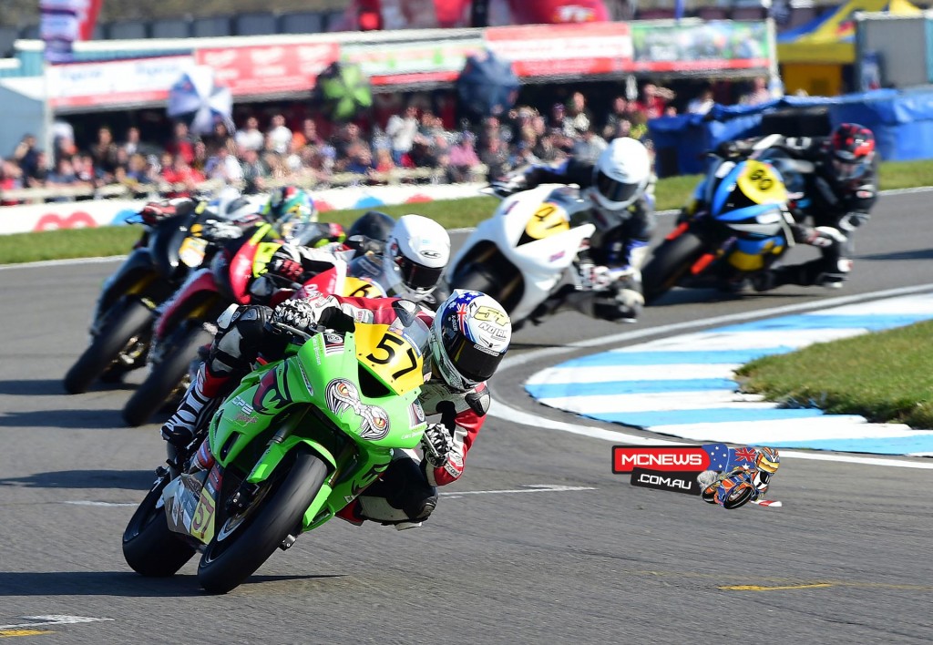 Levi Day in the thick of it during British Supersport season opener at Donington