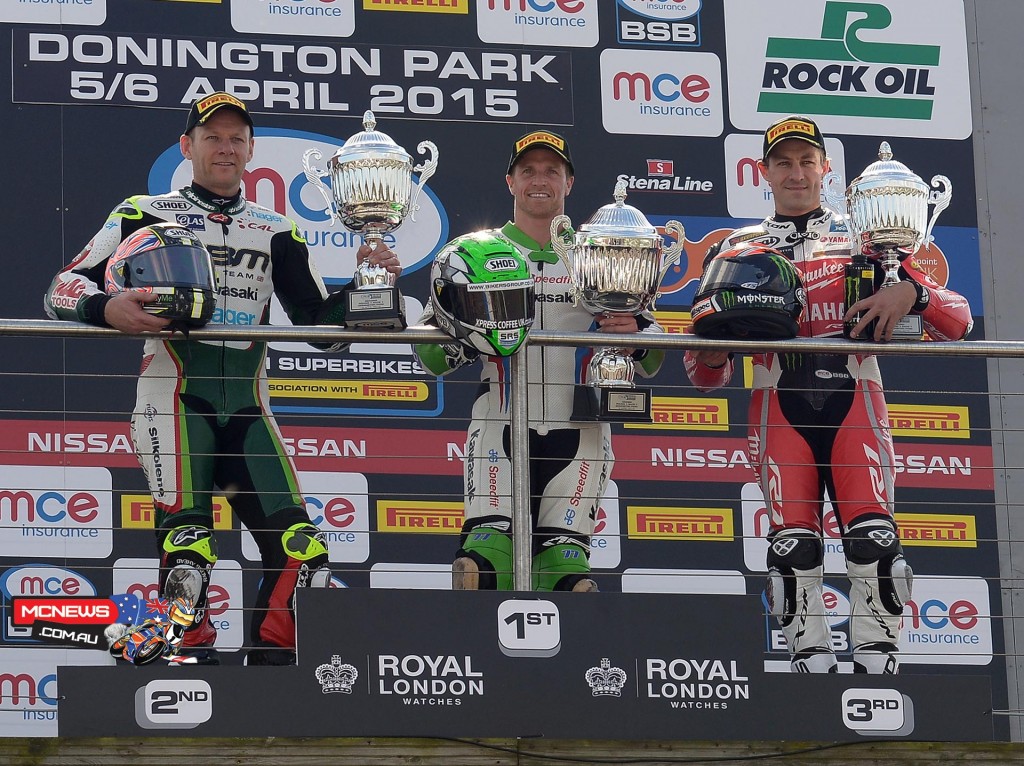 British Superbike 2015 Round One Race One Donington Podium