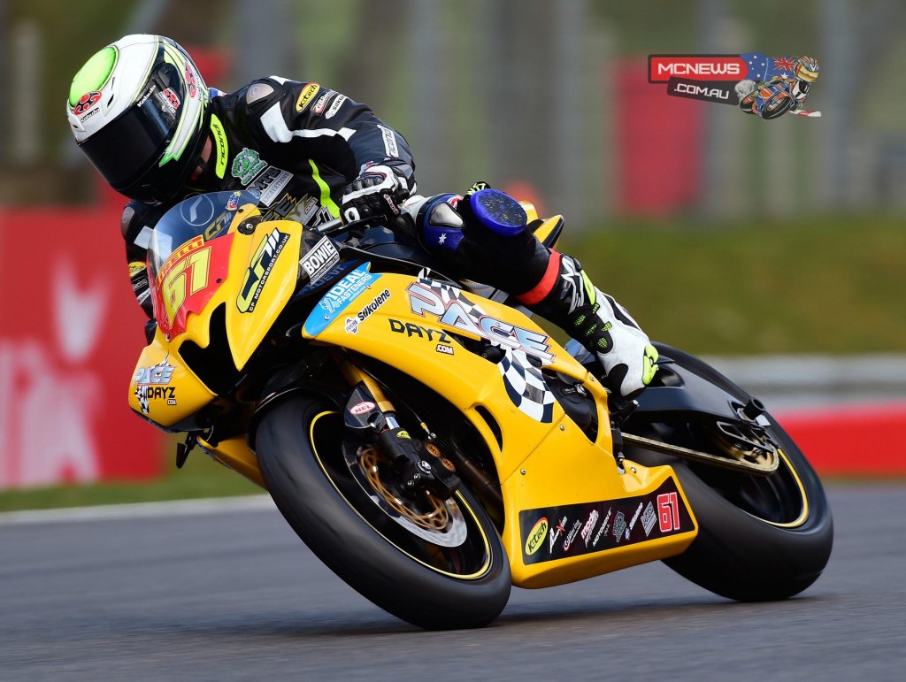 Benjamin Currie on the PacedayZ Trackdays Superstock 600 machine qualified second at Brands Hatch