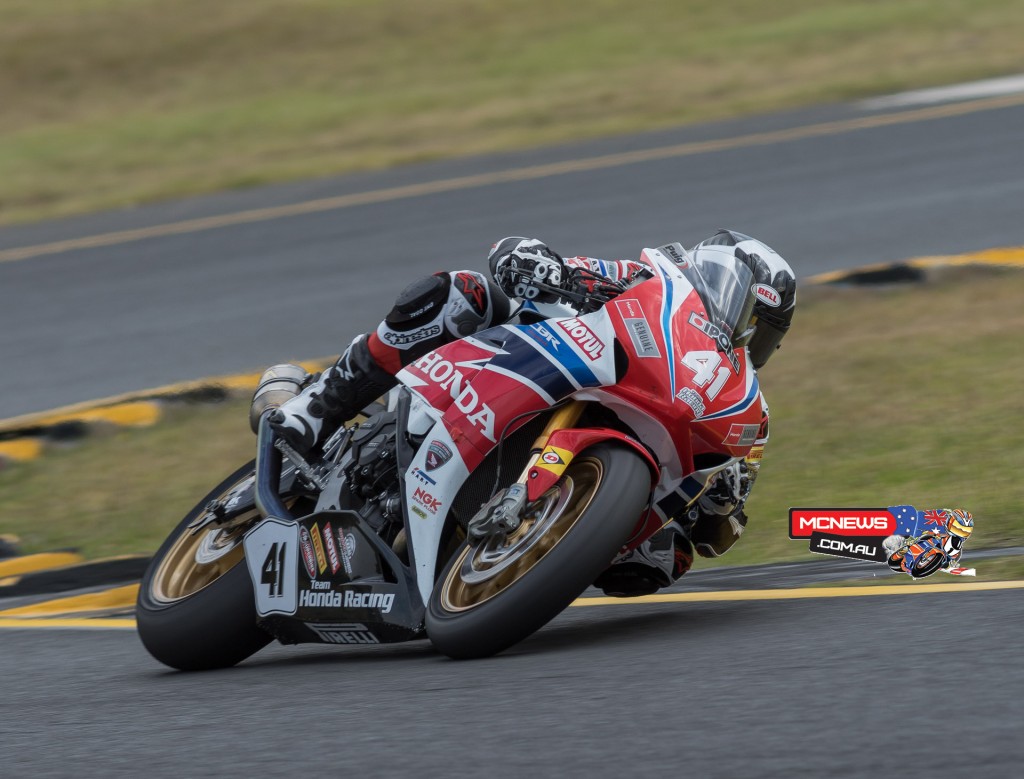 Aiden Wagner in action at Sydney Motorsports Park on the Team Honda Racing Fireblade SP
