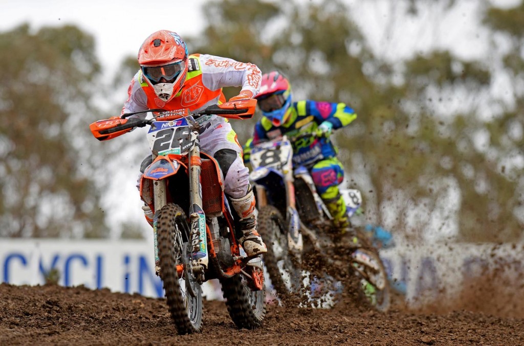 Luke Styke took advantage of the incident and inherited the race lead never looking back, and in doing so broke through for his first ever MX Nationals MX1 race win.