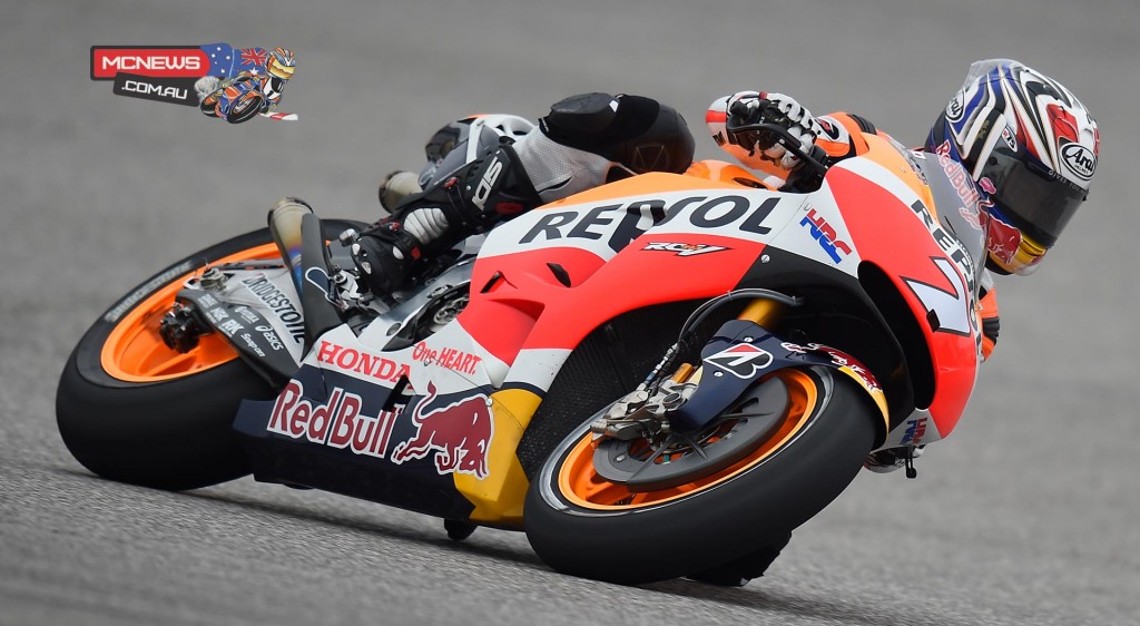 HRC test rider Hiroshi Aoyama is standing in for the injured Dani Pedrosa this weekend and was 18th fastest on the Repsol Honda