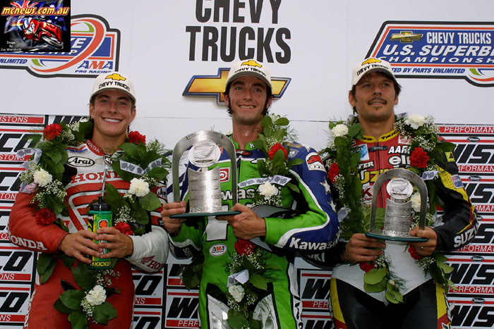 Nicky Hayden American Superbike 2002 alongside Bostrom and Yates