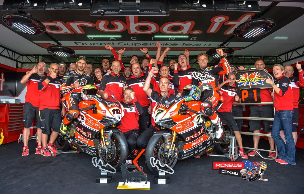 Ernesto Marinelli – Ducati SBK Project Director – “Today is a really important day for us. The first win for the Panigale in World Superbike is a significant milestone that goes a long way towards repaying the great work carried out by all of the guys in Borgo Panigale who, with dedication, passion and commitment have worked tirelessly over these last two years without a victory. The first thank-you therefore goes to all of their hard work: “Well done”. Chaz was superb and in race 2 he rode perfectly to give us this first victory. He only just missed out in race 1 but in race 2 he won by a clear margin, demonstrating all of our bike’s potential as well as his great talent. The entire team has worked well, as ever, and Xavi’s results are also very positive. Now we must continue in the same direction to ensure that this is the first of many.”